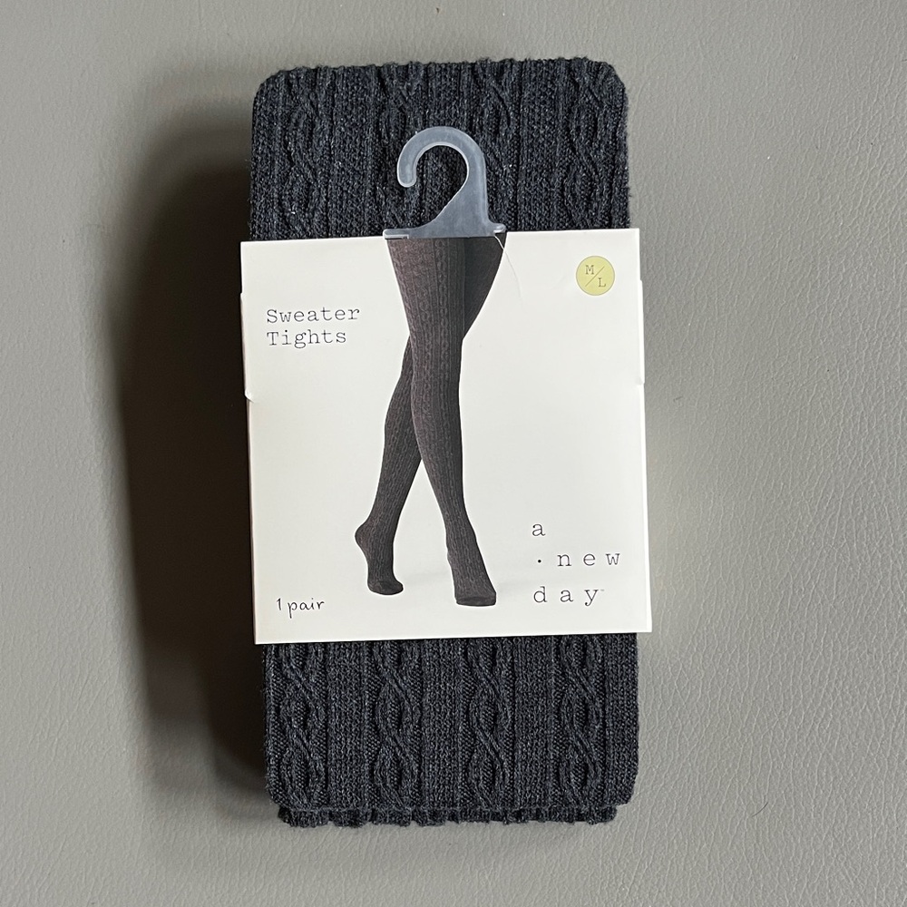 A New Day Cable Knit Charcoal Sweater Tights